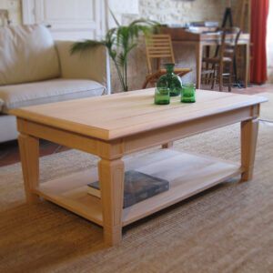Table basse bois massif brut