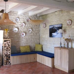 banquette chene caisson buches