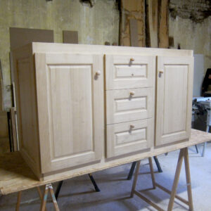 Meuble sous vasque salle de bain châtaignier